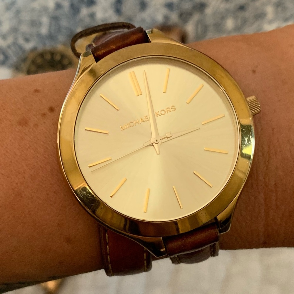 Michael Kors Leather Wrap Watch